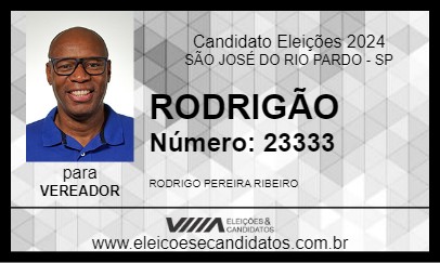 Candidato RODRIGÃO RIBEIRO 2024 - SÃO JOSÉ DO RIO PARDO - Eleições