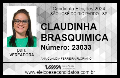 Candidato CLAUDINHA BRASQUIMICA 2024 - SÃO JOSÉ DO RIO PARDO - Eleições