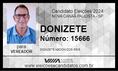 Candidato DONIZETE 2024 - NOVA CANAÃ PAULISTA - Eleições