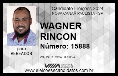 Candidato WAGNER RINCON 2024 - NOVA CANAÃ PAULISTA - Eleições