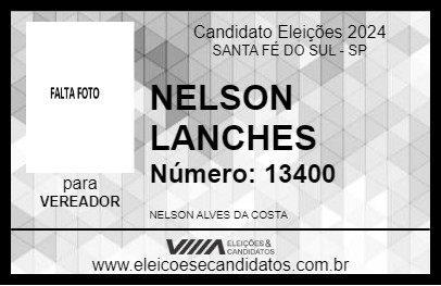 Candidato NELSON LANCHES 2024 - SANTA FÉ DO SUL - Eleições