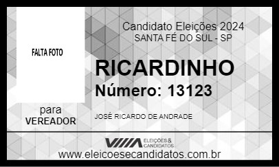 Candidato RICARDINHO 2024 - SANTA FÉ DO SUL - Eleições