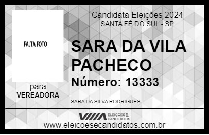 Candidato SARA DA VILA PACHECO 2024 - SANTA FÉ DO SUL - Eleições