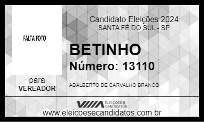 Candidato BETINHO 2024 - SANTA FÉ DO SUL - Eleições