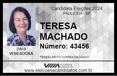 Candidato TERESA MACHADO 2024 - PAULICÉIA - Eleições