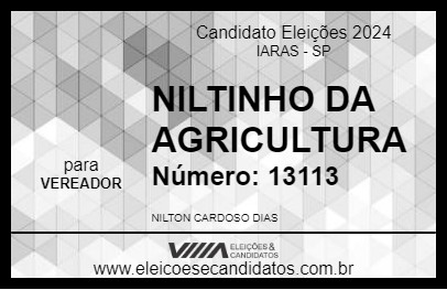 Candidato NILTINHO DA AGRICULTURA 2024 - IARAS - Eleições