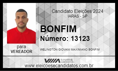 Candidato BONFIM 2024 - IARAS - Eleições