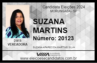 Candidato SUZANA MARTINS 2024 - MORUNGABA - Eleições