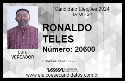 Candidato RONALDO TELES  2024 - TATUÍ - Eleições