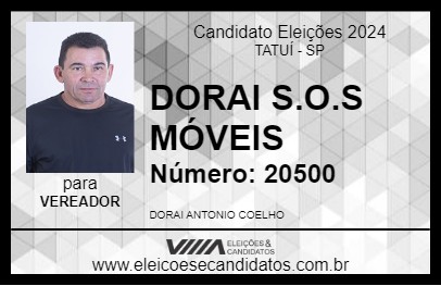 Candidato DORAI S.O.S MÓVEIS  2024 - TATUÍ - Eleições