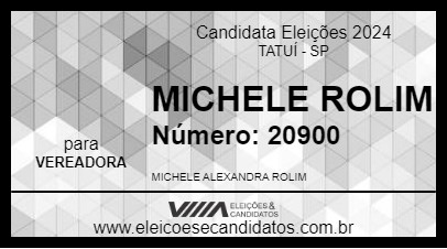 Candidato MICHELE ROLIM  2024 - TATUÍ - Eleições