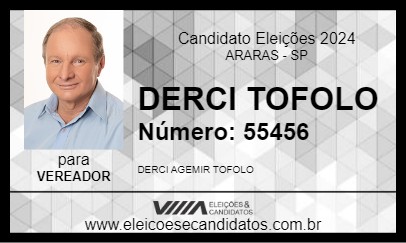 Candidato DERCI TOFOLO 2024 - ARARAS - Eleições