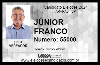 Candidato JÚNIOR FRANCO 2024 - ARARAS - Eleições