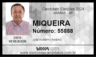 Candidato MIQUEIRA 2024 - ARARAS - Eleições