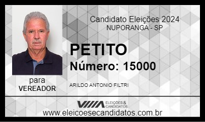 Candidato PETITO 2024 - NUPORANGA - Eleições