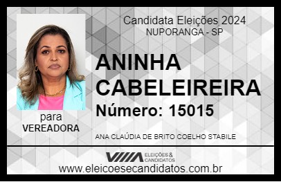 Candidato ANINHA CABELEIREIRA 2024 - NUPORANGA - Eleições