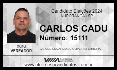 Candidato CARLOS CADU 2024 - NUPORANGA - Eleições