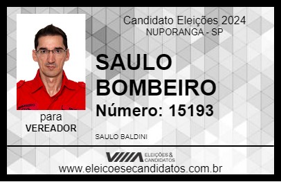 Candidato SAULO BOMBEIRO 2024 - NUPORANGA - Eleições