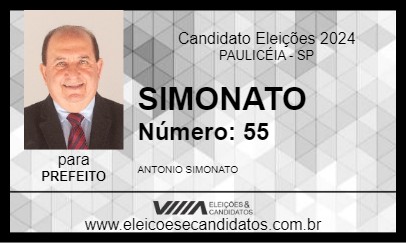 Candidato SIMONATO 2024 - PAULICÉIA - Eleições