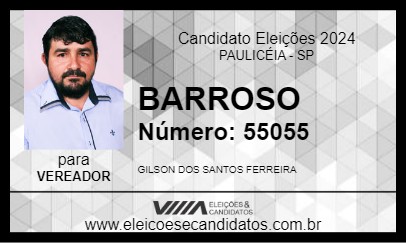 Candidato BARROSO 2024 - PAULICÉIA - Eleições