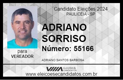 Candidato ADRIANO SORRISO 2024 - PAULICÉIA - Eleições