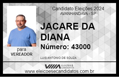 Candidato JACARE DA DIANA 2024 - AVANHANDAVA - Eleições