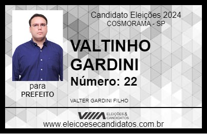 Candidato VALTINHO GARDINI 2024 - COSMORAMA - Eleições