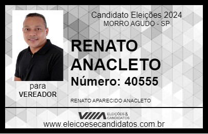 Candidato RENATO ANACLETO 2024 - MORRO AGUDO - Eleições