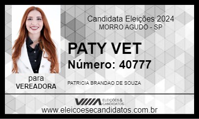 Candidato PATY VET 2024 - MORRO AGUDO - Eleições