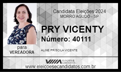 Candidato PRY VICENTY 2024 - MORRO AGUDO - Eleições