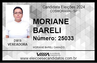 Candidato MORIANE BARELI 2024 - COSMORAMA - Eleições