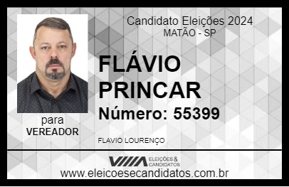 Candidato FLÁVIO PRINCAR 2024 - MATÃO - Eleições