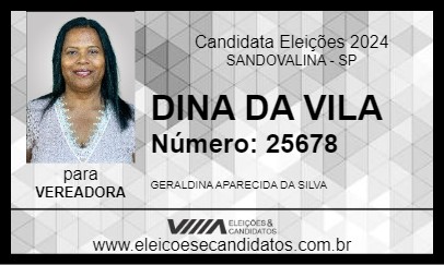 Candidato DINA DA VILA 2024 - SANDOVALINA - Eleições