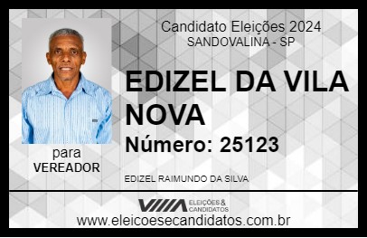 Candidato EDIZEL DA VILA NOVA 2024 - SANDOVALINA - Eleições