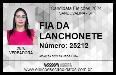 Candidato FIA DA LANCHONETE 2024 - SANDOVALINA - Eleições