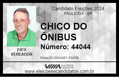 Candidato CHICO DO ÔNIBUS 2024 - PAULICÉIA - Eleições