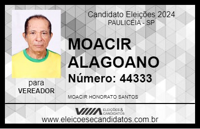 Candidato MOACIR ALAGOANO 2024 - PAULICÉIA - Eleições