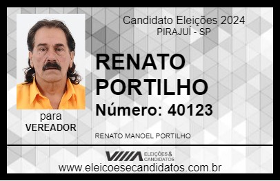 Candidato RENATO PORTILHO 2024 - PIRAJUÍ - Eleições