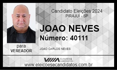 Candidato JOAO NEVES 2024 - PIRAJUÍ - Eleições