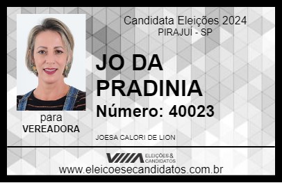 Candidato JO DA PRADINIA 2024 - PIRAJUÍ - Eleições