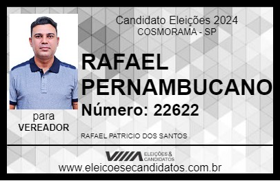 Candidato RAFAEL PERNAMBUCANO 2024 - COSMORAMA - Eleições