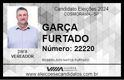 Candidato GARÇA FURTADO 2024 - COSMORAMA - Eleições