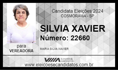 Candidato SILVIA XAVIER 2024 - COSMORAMA - Eleições