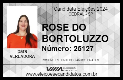 Candidato ROSE DO BORTOLUZZO 2024 - CEDRAL - Eleições