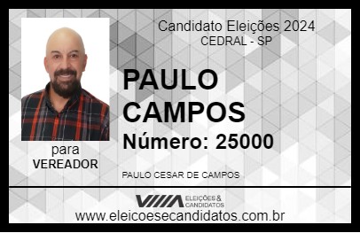 Candidato PAULO CAMPOS 2024 - CEDRAL - Eleições