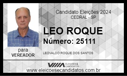 Candidato LEO ROQUE 2024 - CEDRAL - Eleições