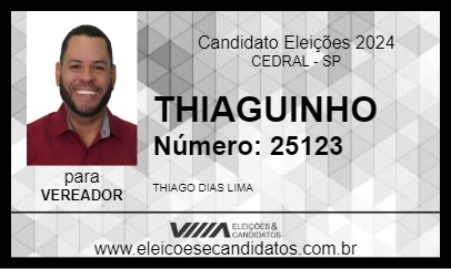 Candidato THIAGUINHO 2024 - CEDRAL - Eleições