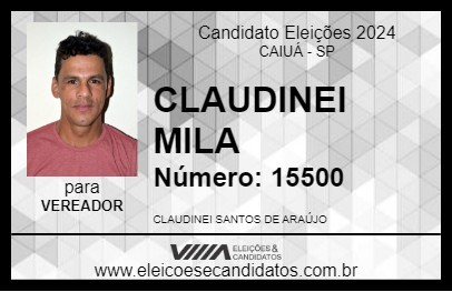 Candidato CLAUDINEI MILA 2024 - CAIUÁ - Eleições