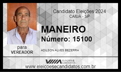 Candidato MANEIRO 2024 - CAIUÁ - Eleições