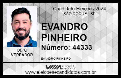 Candidato EVANDRO PINHEIRO 2024 - SÃO ROQUE - Eleições